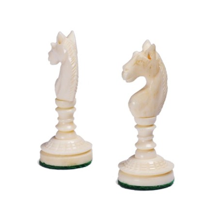 Pièces d'Echecs Temple Camel Bone Black/White (Os)
