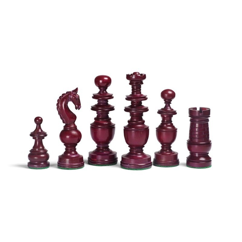 Pièces d'Echecs Regence Camel Bone Maroon/White (Os) - Taille 5