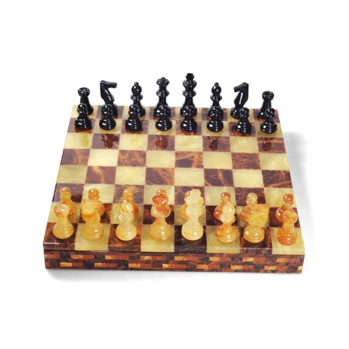 Coffret échecs albâtre...