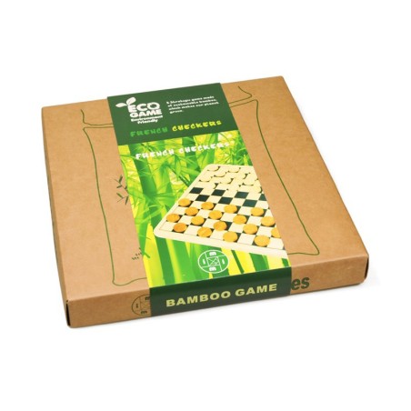 Jeu de dames françaises avec plateau en bambou