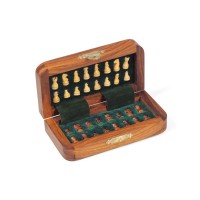 Mini coffret d'échecs en palissandre magnétique pliant