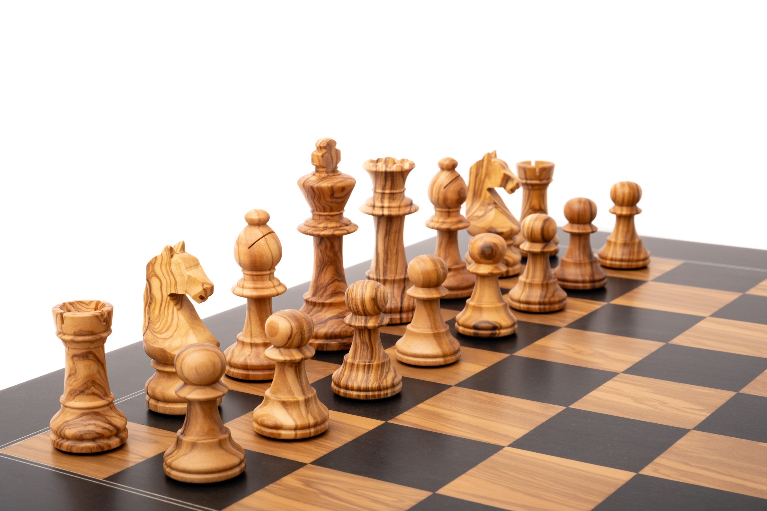 Pièces Jeu Echecs Bois Olivier